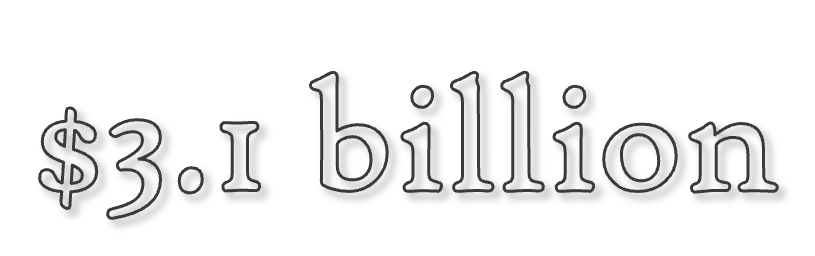 Text displaying "$3.1 billion" in black font on a transparent background.